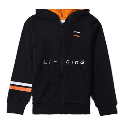 李宁童装儿童连帽卫衣外套春秋款男中大童保暖运动开衫YWDR527