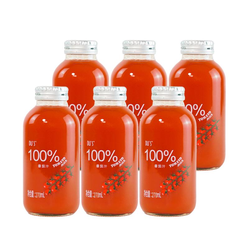 DU'S杜氏100%番茄汁原浆蔬果汁零添加无蔗糖NFC非浓缩270ml*6瓶