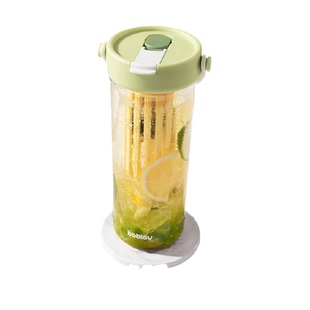 bablov水杯大容量女生便携吸管杯高颜值茶水分离泡茶tritan杯子夏