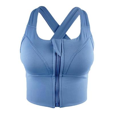 大码高腰前拉链背心高强度防震瑜伽文胸交叉健身运动内衣女200斤