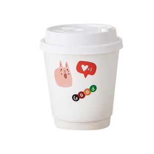 咖啡杯子一次性奶茶纸杯双层外带打包热饮杯高档精致带盖便携热饮