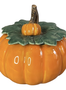 美陶南瓜茶叶罐家居中式桌面摆件