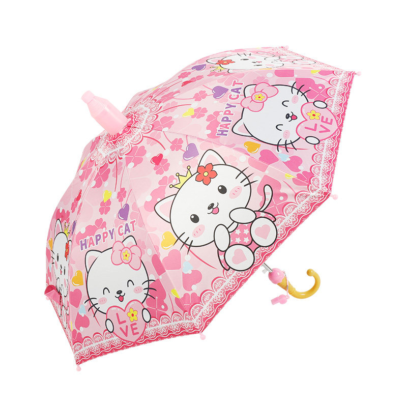 小花猫儿童雨伞自动防晒伞