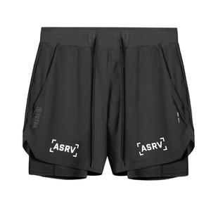 ASRV美式健身运动裤男双层防走光短裤篮球专业速干田径三分裤短裤