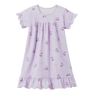 贝肽斯亲子装母女款睡裙夏季短袖睡衣纯棉a类家居服连衣裙抗菌