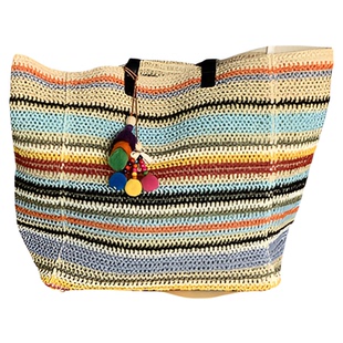 thefifthmoon一起度假吧 夏日可爱KT彩色大容量编织包沙滩包拍照