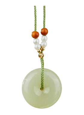 七彩云南和田玉吊坠平安扣玉坠