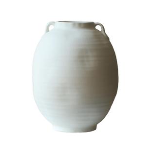 中式花瓶陶瓷白色宋代美学摆件陶罐复古水培插花艺术感花器中古风