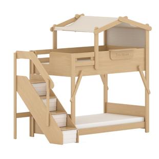 Boori儿童树屋床高架床双层上下子母双层床高低床全实木上床下桌