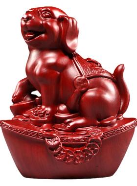 吉祥物祝福客厅实木红木木头摆件