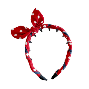 儿童红色波点兔耳发箍2025新款女童刘海碎发整理神器韩系头箍发饰