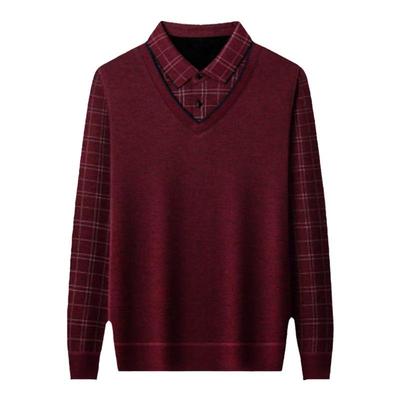 圣得西假两件翻领厚毛衫