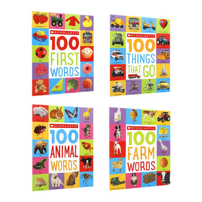 英文原版 '100 Things 2 books 100个 系列2本 Scholastic出版 幼儿启蒙认知词汇词典 3-6岁幼儿宝宝启蒙益智培养单词书平装