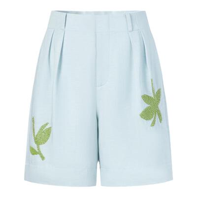 梭织印花层次感短裤尹默