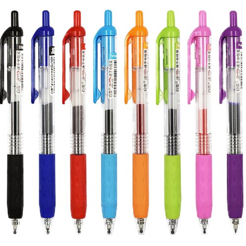 晨光按动中性笔K35水笔学生用考试碳素黑色水性签字笔芯0.5mm