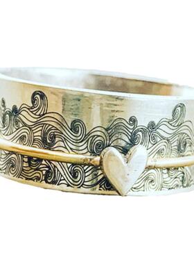 定制刻字旋转环毕业礼物励志戒指