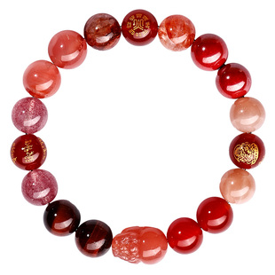 普陀山五行貔貅火属性手串缺火补火喜用火本命年红色水晶多宝手链
