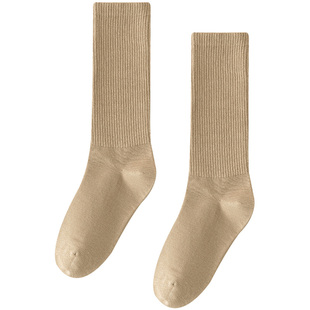 长袜子女中高筒袜堆堆可爱纯棉防臭无骨黑白色高帮ins潮加长女袜