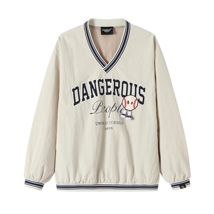 Dangerouspeople薛之谦dsp复古立体棒球小D长袖美式潮牌运动T恤