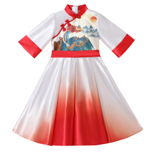 儿童诗歌朗诵演出服爱国主题中小学生六一班级大合唱演出表演服装