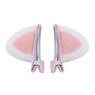 立体猫耳头饰儿童可爱卡通毛绒公主发发卡侧边碎发夹子鸭嘴夹头饰