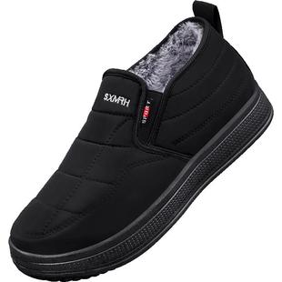 老北京布鞋男官方旗舰店冬季棉鞋加绒加厚一脚蹬软底老年人保暖鞋