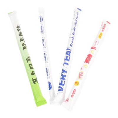 一次性吸管单只独立包装乳白透明