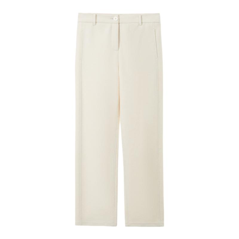 朗姿欧洲EiLEEN ELITEE棉质长裤白色直筒西裤2024冬季新款西装裤