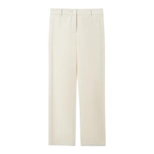 朗姿欧洲EiLEEN ELITEE棉质长裤白色直筒西裤2024冬季新款西装裤