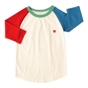 舍予良仓童装纯棉儿童长袖t恤春秋女童上衣男童打底衫宝宝七分袖