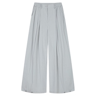 MOUSSY 早春新品休闲慵懒风纯色宽松阔腿长裤女028IAA31-1013