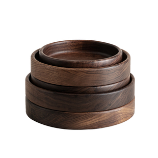 黑胡桃整木托盘家用干果零食盘果盘茶点盘木质实木日式复古收纳盘