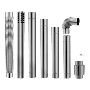 6cm热水器配件加厚不锈钢排烟管弯头波纹管强排燃气热水器烟道管