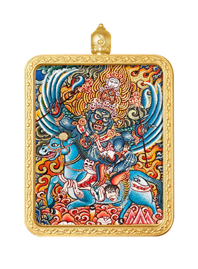 唐卡吊坠热贡手绘吉祥天母项链挂件男女佩戴配饰