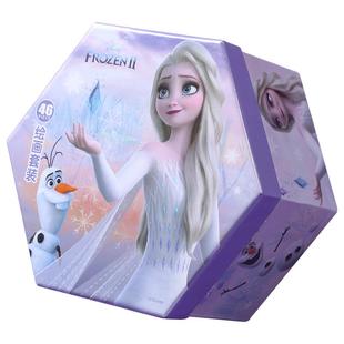 迪士尼绘画套装儿童礼盒水彩笔美术初学美术课学具盒用品工具蜡笔女孩6岁幼儿园颜料46件全套礼品新年礼物