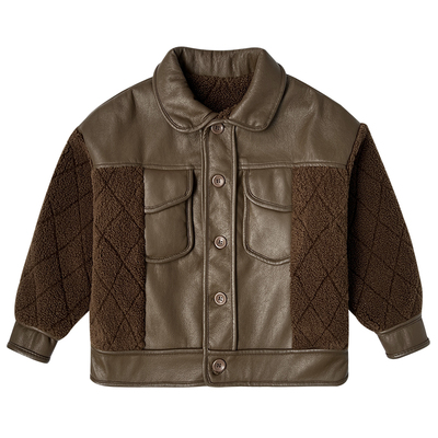 加绒加厚冬季男童皮衣外套秋冬装