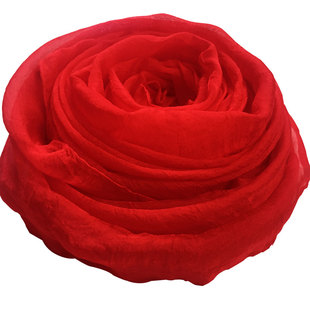 3米中国红本命丝巾女跳舞蹈围巾女薄大红色长款防晒外搭披肩纱巾