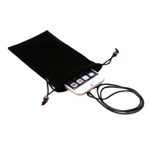 适用华为mate60手机套oppo绒布袋子vivo苹果16手机包防尘佩带挂绳