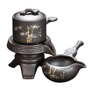 紫砂步步高升自动泡茶器懒人泡茶神器家用紫砂茶壶石磨旋转出水