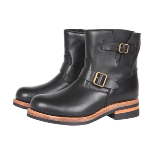 手工固特异加厚真皮工程师靴美式复古中筒机车靴马丁靴骑士皮靴秋