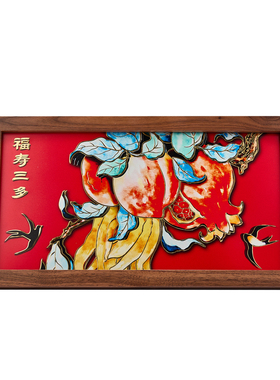 大铜世家福寿三多铜雕画