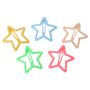 儿童糖果色五角星星发夹女孩碎发bb夹发卡女童卡子后脑勺夹子头饰