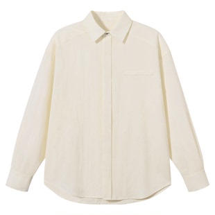 PSO Brand男装女装莱赛尔翻领蓝色衬衫女款长袖衬衣情侣外套潮牌