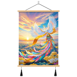 画堂主凤凰图凤舞九天挂画新中式入户玄关装饰画寓意好的富贵壁画