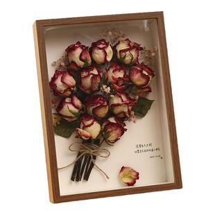 放干花的相框手工diy干玫瑰花保存盒立体中空高级感画框送干燥剂