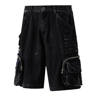 【明星同款】Organic Emotion多口袋牛仔摩登复古工装五分裤OE