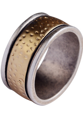 男女白铜复古间金戒指男