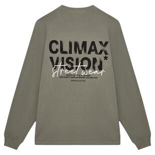 CLIMAX VISION破损撞色字母印花休闲长袖T恤美式高街情侣上衣潮牌