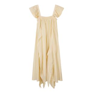 弥古三亚沙滩裙海边度假长裙薄纱天丝连衣裙超仙吊带裙女夏季裙子