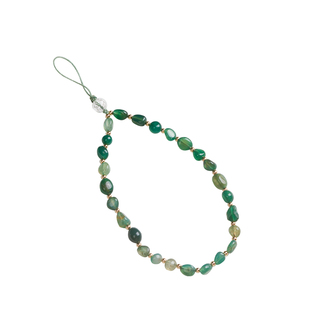 原创绿玛瑙手机壳挂绳天然白水晶吊坠手机链挂手腕绳挂件女高端精致文艺范防丢手机绳挂饰挂链u盘高级感链绳